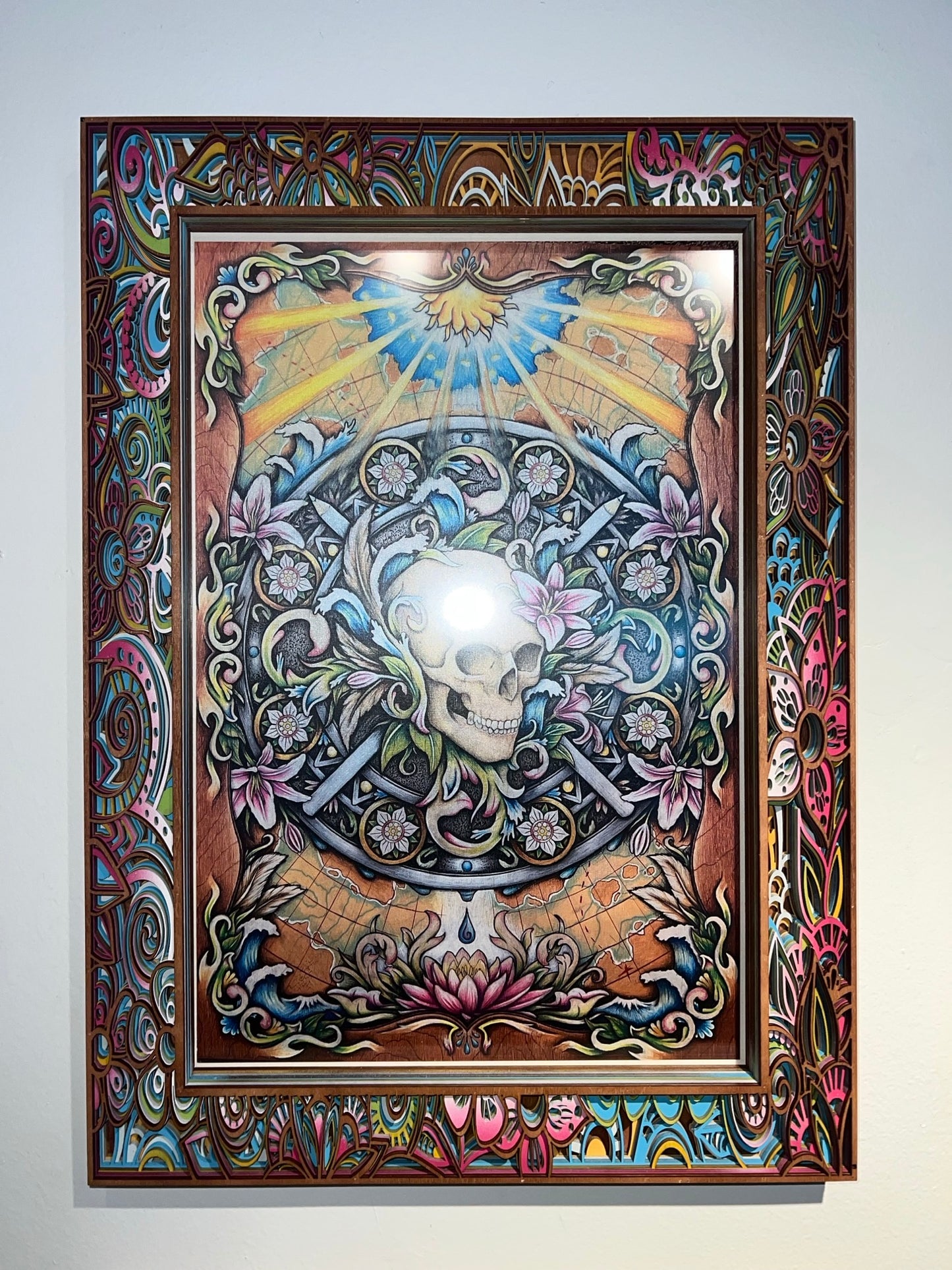 Dead Fish Studios | Scott Nicholson Mini Frame Collab | Pearl Linen Print in Custom Wood Frame