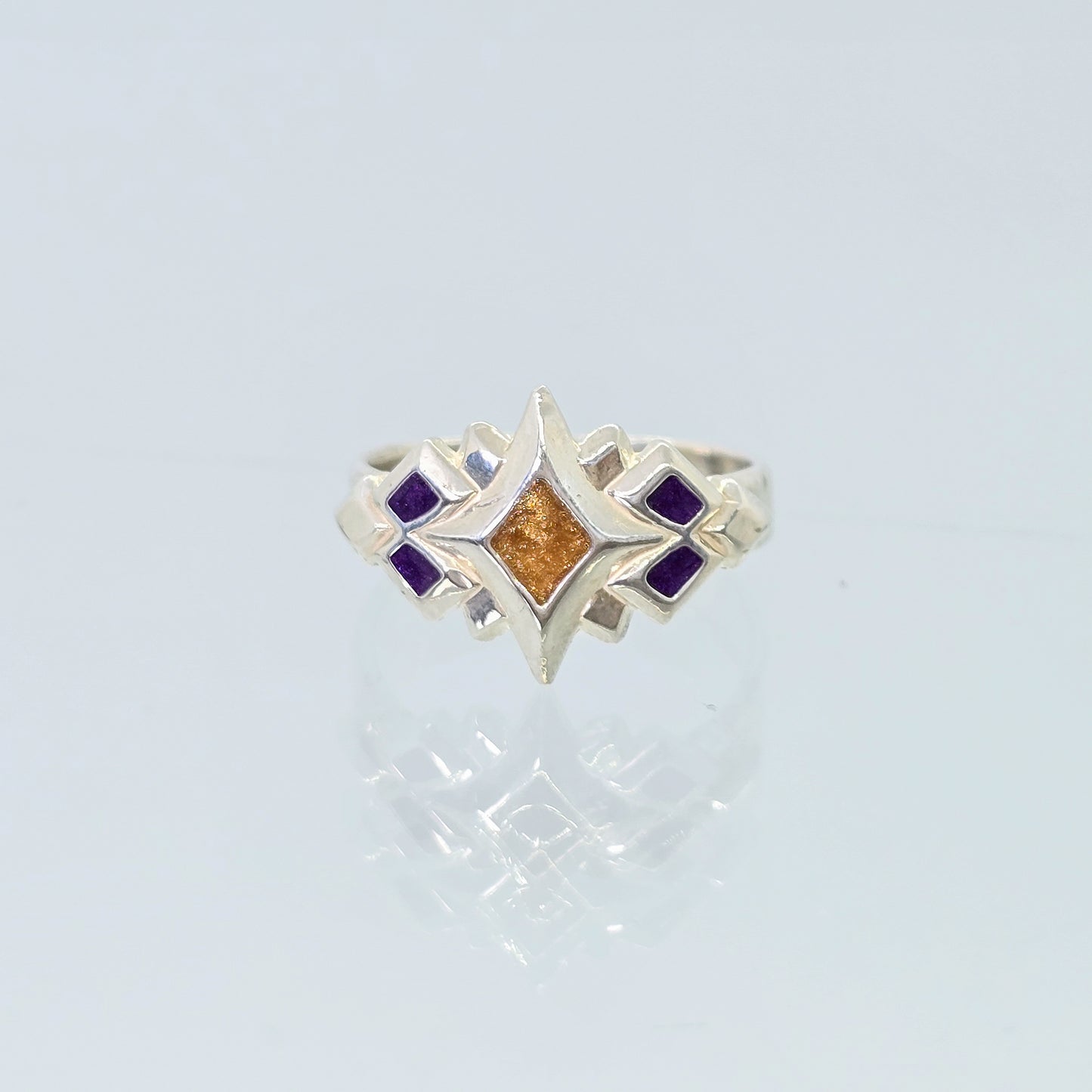 Catalyst | Sterling Silver with Gold & Purple Enamel Ring