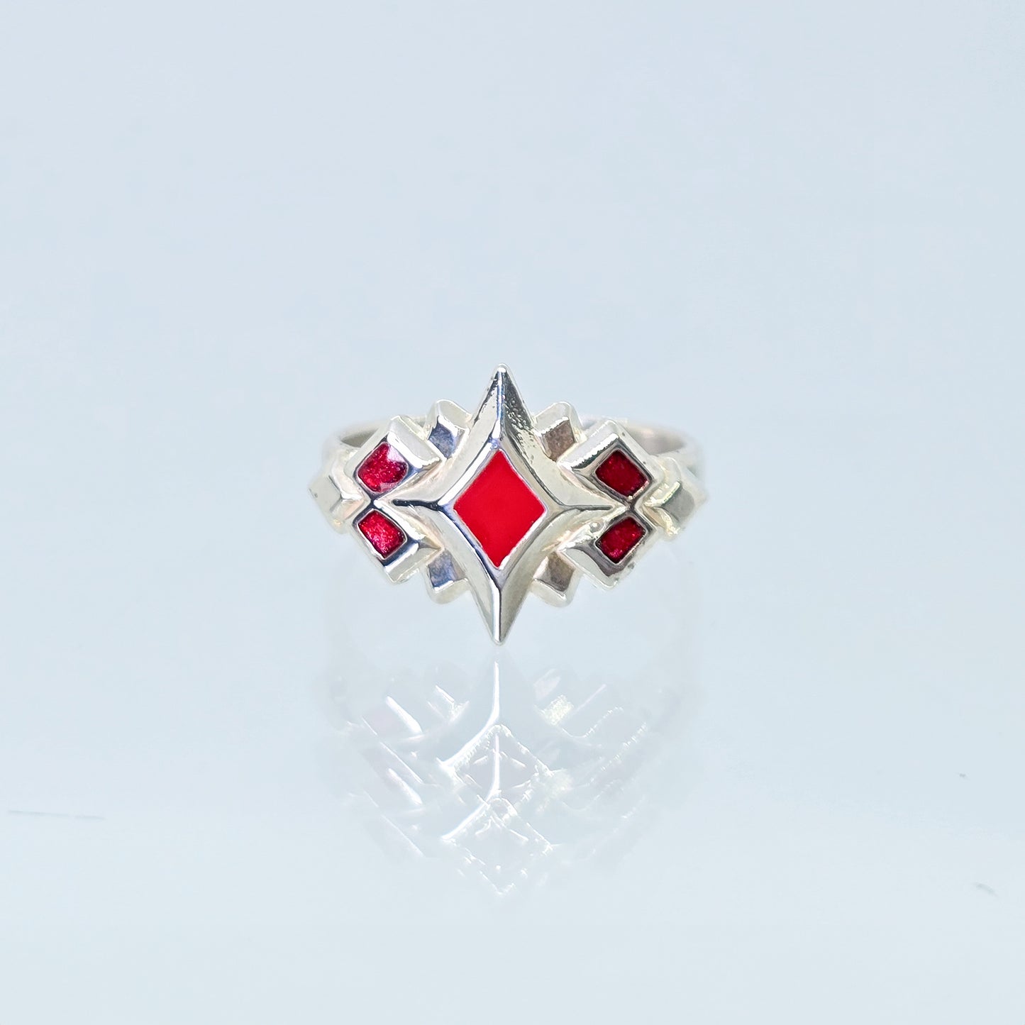 Catalyst | Sterling Silver with Red Enamel Ring