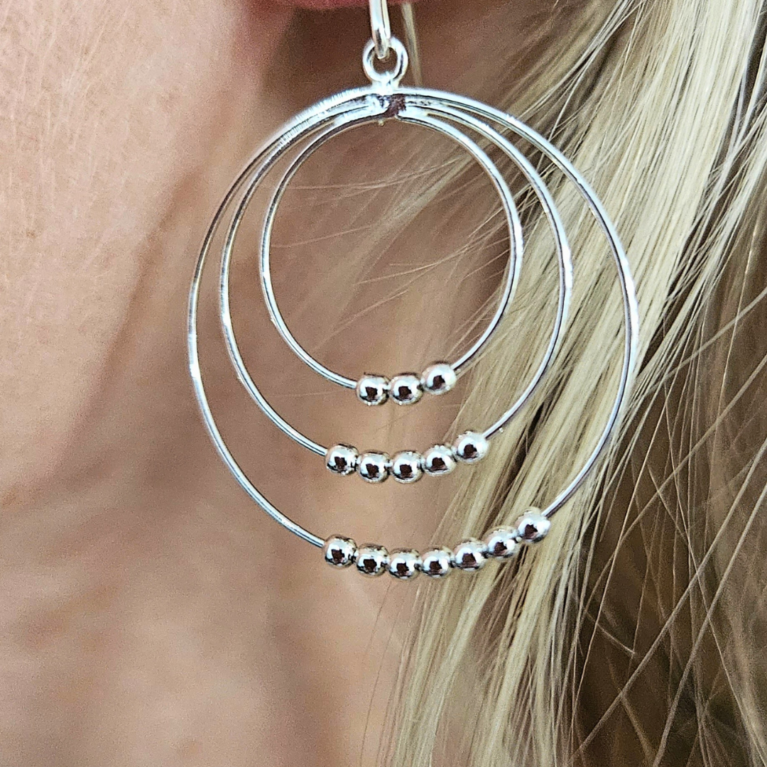 Triple Circle Hoop Earrings 25mm