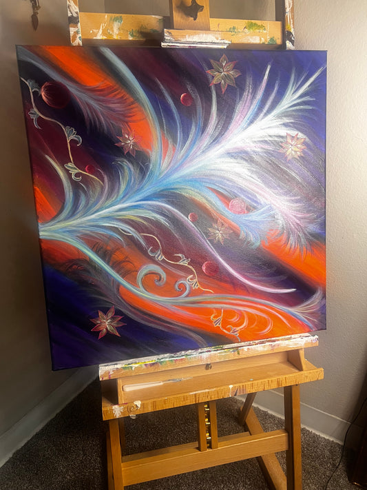 Cecilia Samdahl | "Featherscape" | Original Acrylic on Canvas Painting