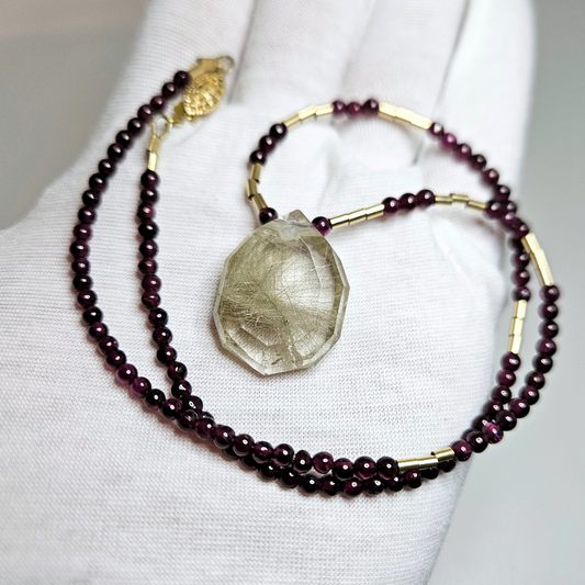 Will Odell - Faceted Rutilated Quartz Necklace