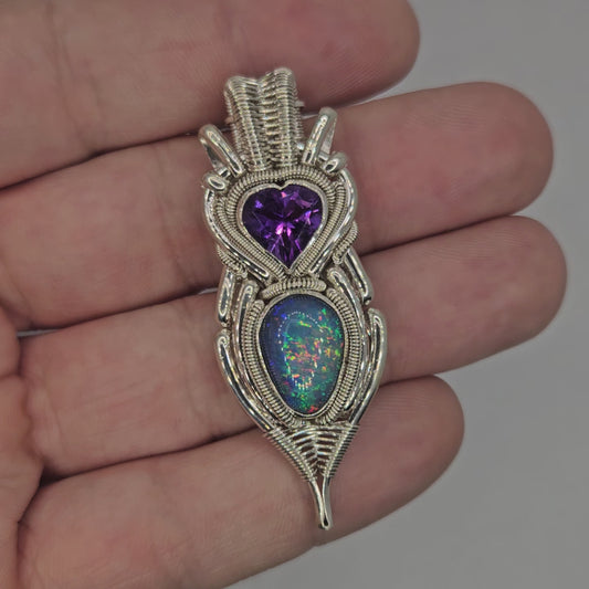 Freedom Formations- Amethyst and Opal Pendant